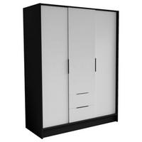 SCHRANK Schwarz Weiß Nikola Mit Verstellbaren Regalen 150 cm - Schwarz/Weiß, Holzwerkstoff (150.5/200/51cm) - Sepro Meble
