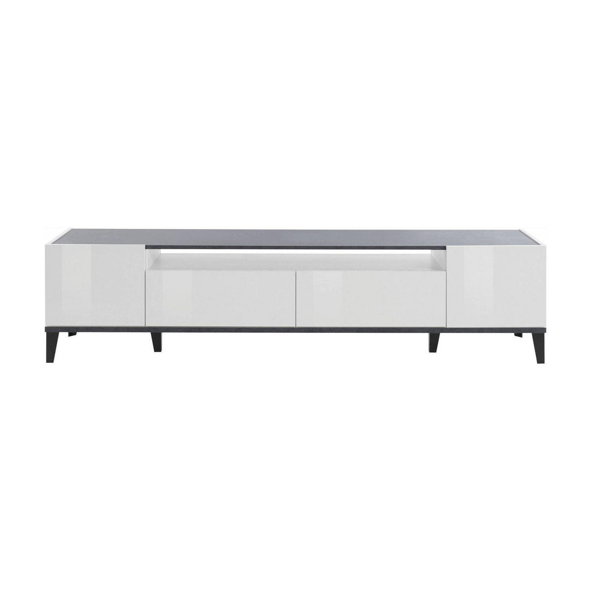 FERNSEHSCHRANK Glänzendes Weiß, Schiefer 40/200/47 cm - Schieferfarben/Weiß, Holzwerkstoff (200/47/40cm) - DMORA