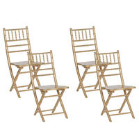 ESSZIMMERSTUHL 4er-Set Massivholz Gold Machias - Goldfarben, Holz (39/85/40cm) - Beliani