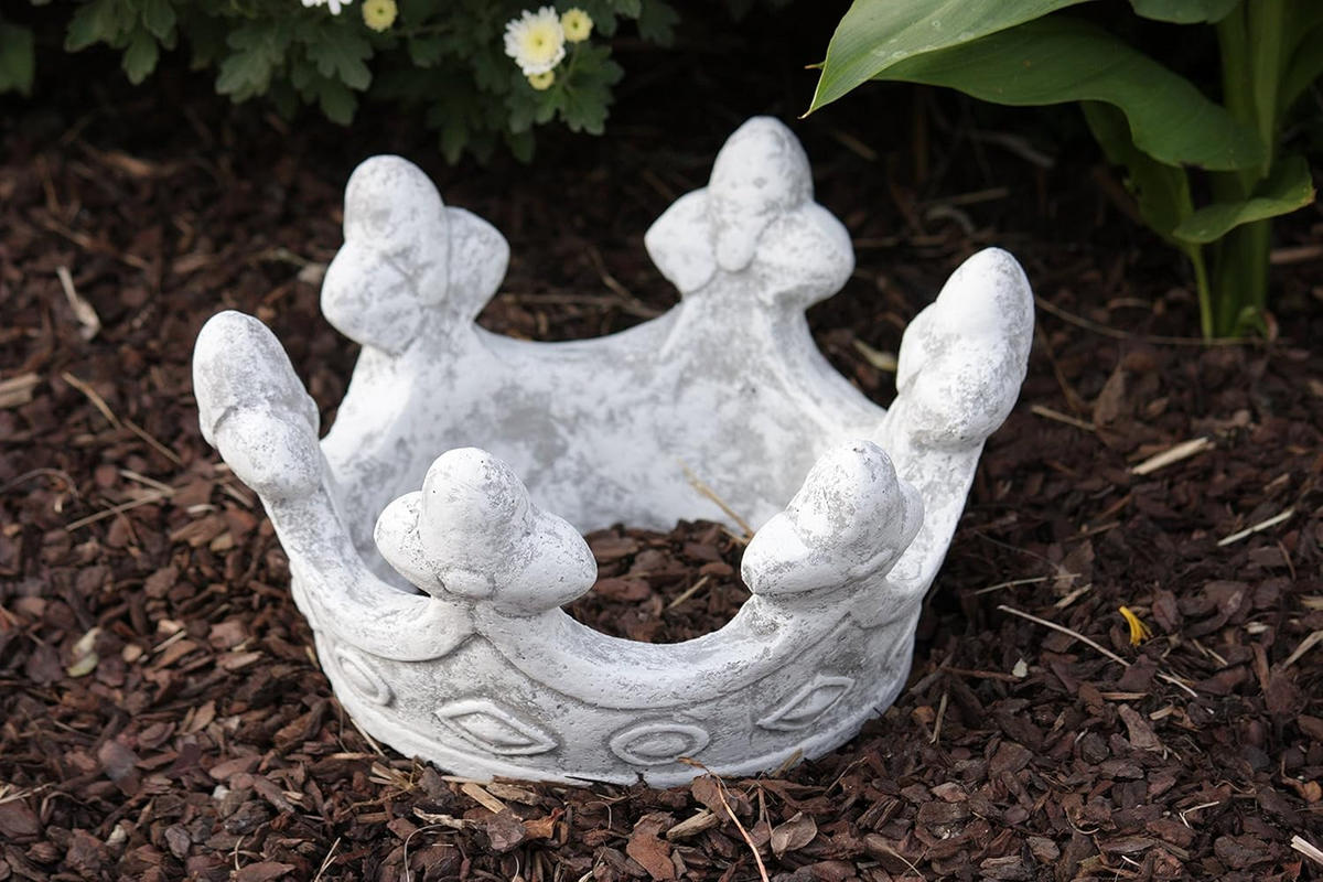 STEINFIGUR Steinskulptur Krone, Frostfest, massiver Steinguss - Grau, Stein (27/15/27cm) - stoneandstyle