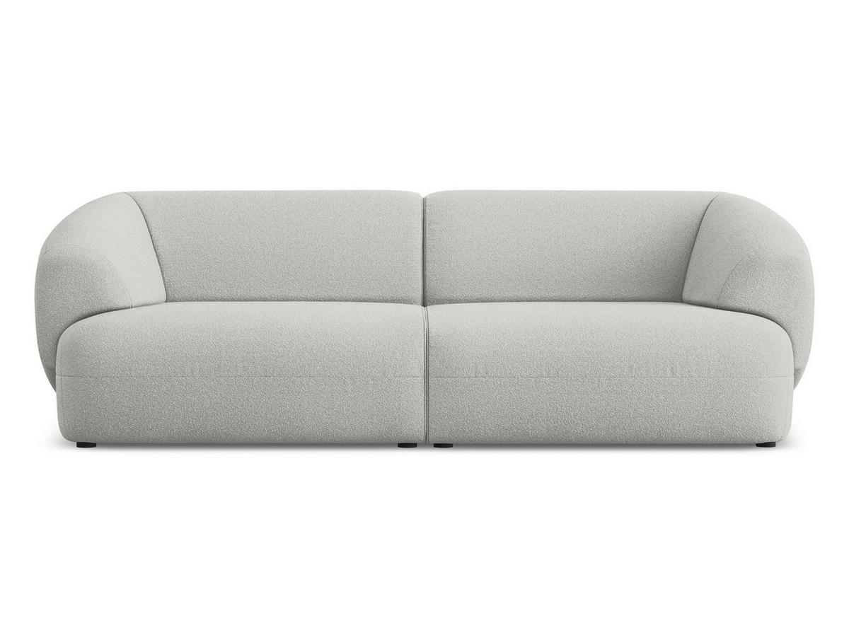 4-SITZER-SOFA Bouclé Stoff Grau - Hellgrau/Schwarz, Kunststoff/Textil (232/81/98cm) - Makamii