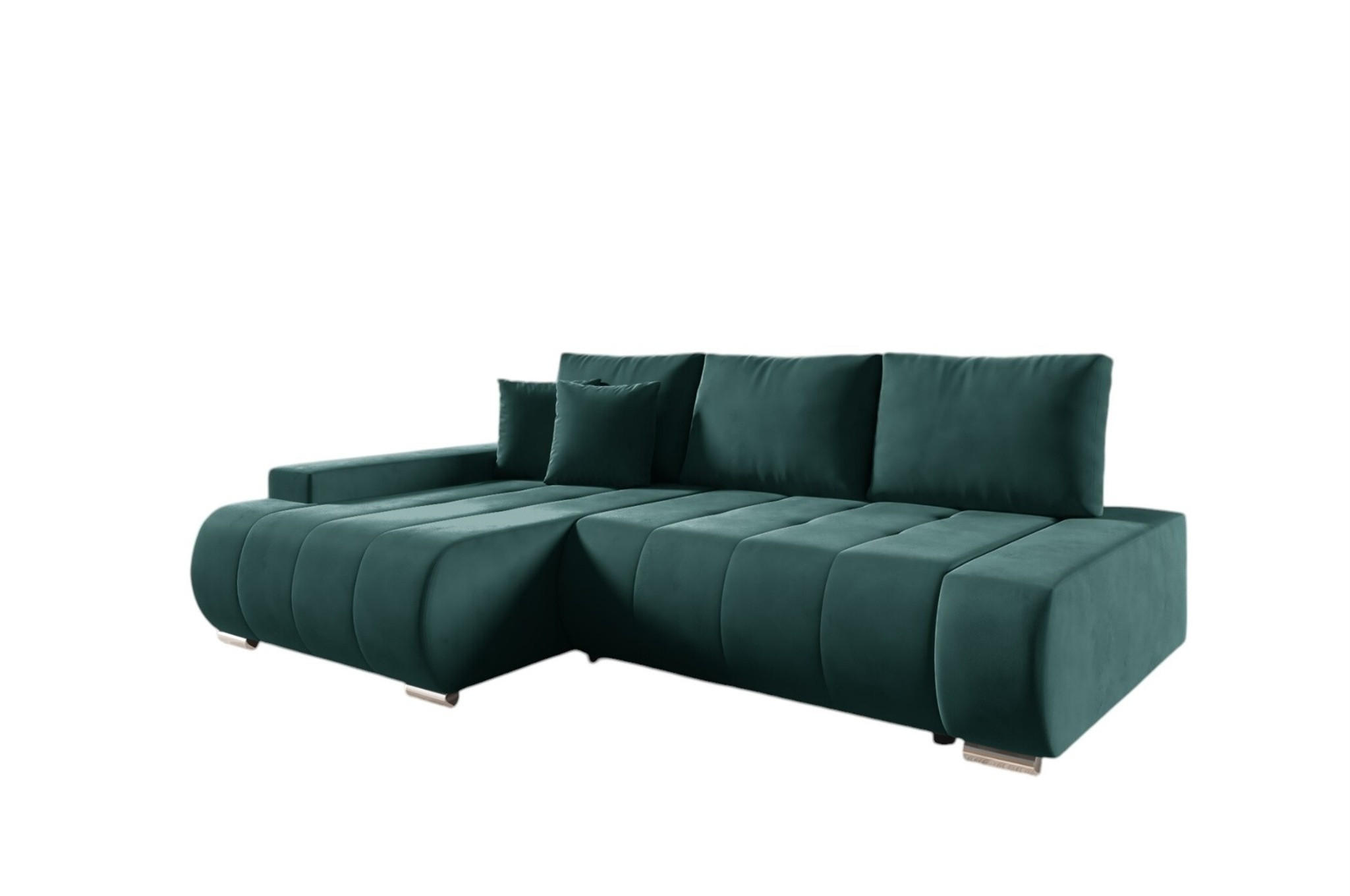 ECKSOFA Elmo - Grün, Holzwerkstoff/Textil (227/153cm) - Fun Möbel