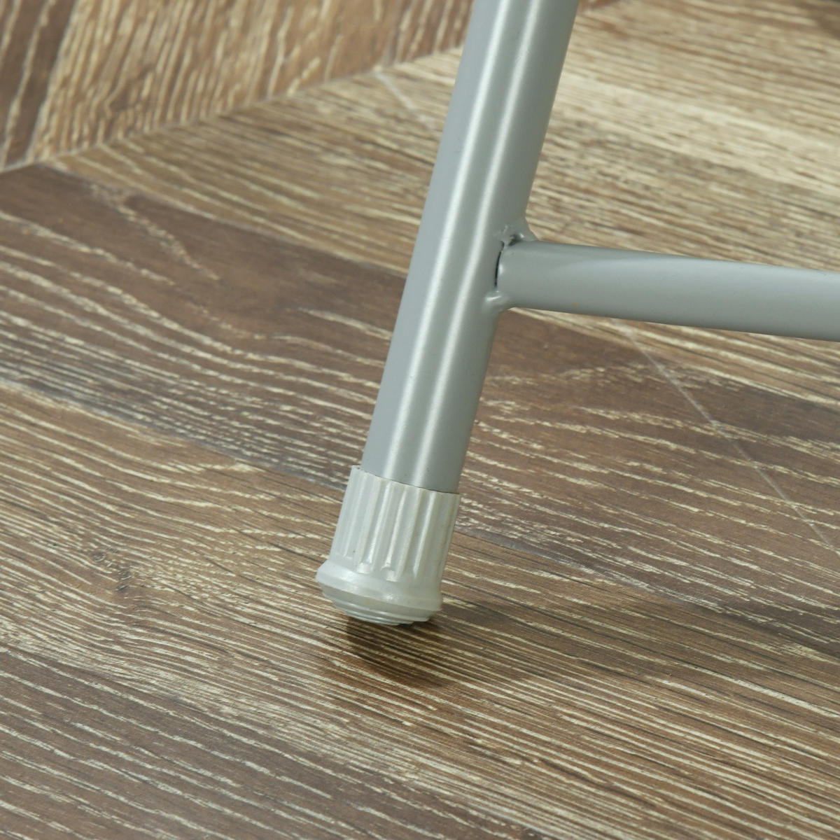 KLAPPSTUHL in Eisen Webstoff - Grau, Metall (24.5/75/35cm) - Meubles Cosy