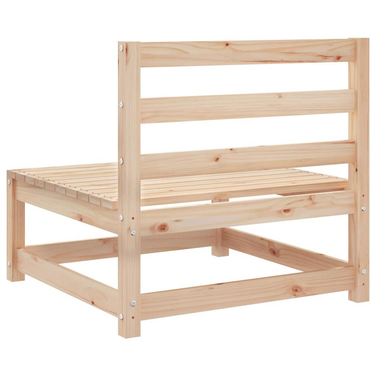 GARTENSOFAS Ohne Armlehnen 2er Set 70/70/67 Cm Massivholz Kiefer - Braun, Holz (70/67/70cm) - vidaXL