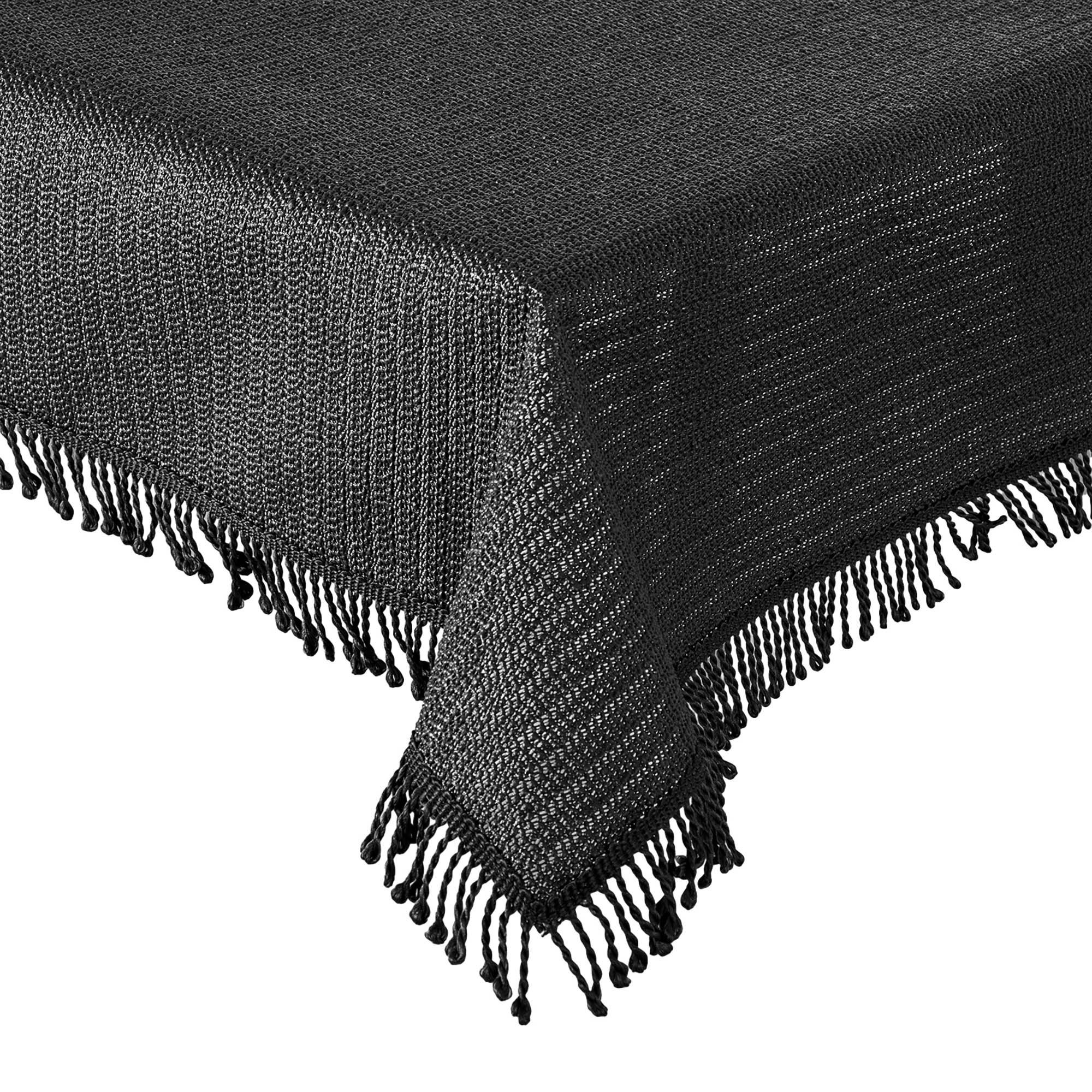 TiborTex Tischdecke Schwarz 130x220 cm