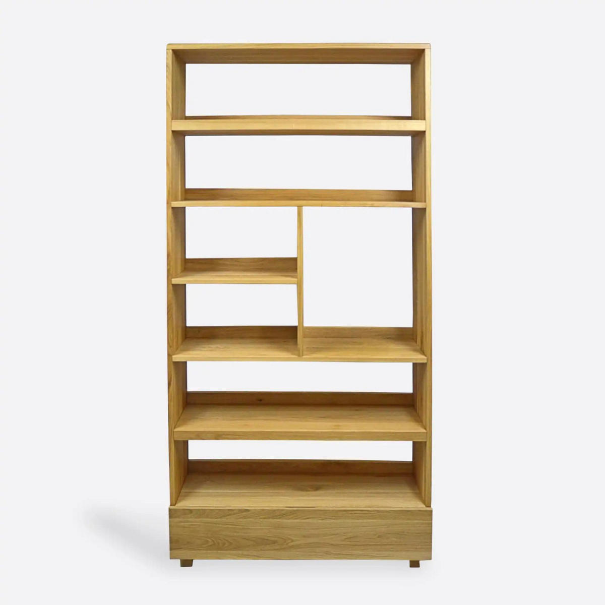 EICHENHOLZBÜCHERREGAL für das Wohnzimmer oder das Arbeitsbüro DAVOS - Eichefarben, Holz (100/215/35cm) - Rawood Furniture