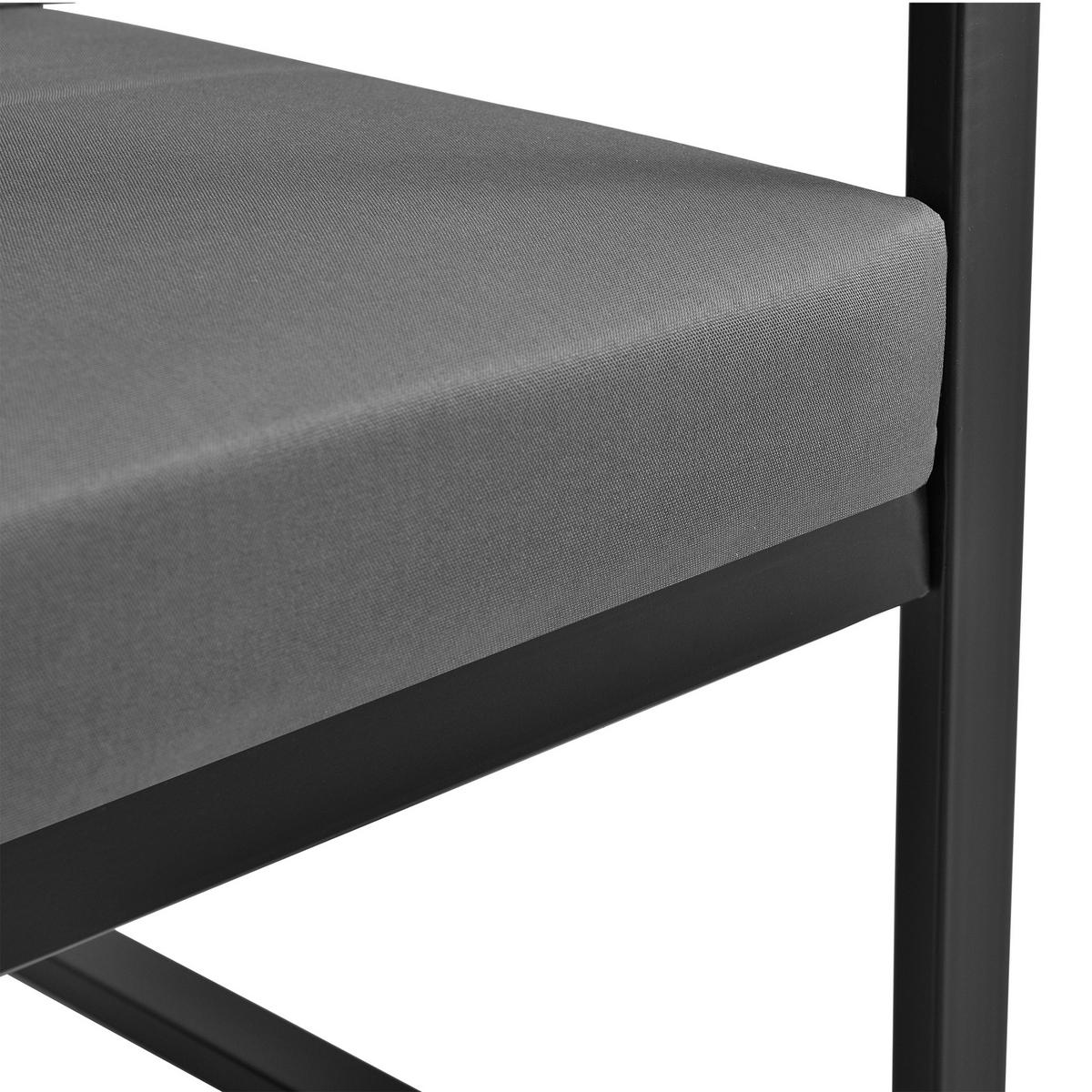GARTENBANK Lerum - Schwarz, Textil/Metall (114/70/60cm) - casa.pro