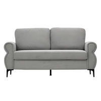 SOFA kompakt 173,5 cm Metall-Holz Light Grey - Hellgrau, Holzwerkstoff (173.5/92/81cm) - Meubliv