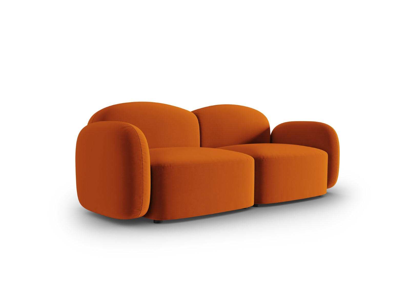 SOFA Blair aus Samt terrakotta 2 Sitzplätze - Terra cotta, Textil (87/80/194cm) - Micadoni