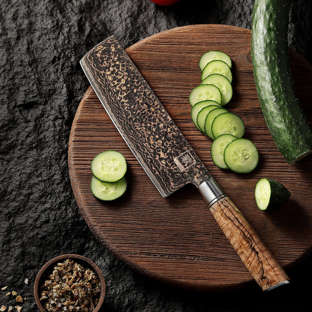 NAKIRI-MESSER 18 cm - Ahornfarben, Holz/Metall (33cm) - Zayiko