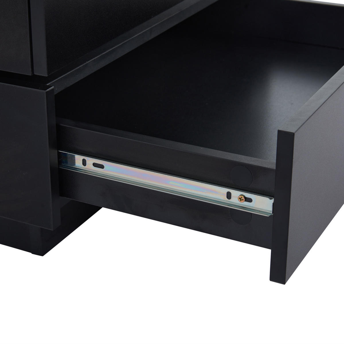 KONFERENČNÍ stolek 60/60/38 cm černý z dřevotřísky s otočnou deskou a úložným prostorem - černá, kompozitní dřevo (60/60/38cm) - OKWISH