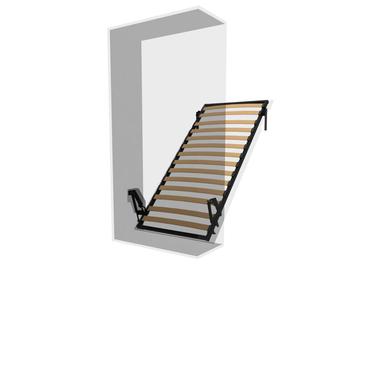 SCHRANKBETT Morphy Einbaubares 90x200 Vertikal - Weiß, Holz (90/200cm) - WallBedKing