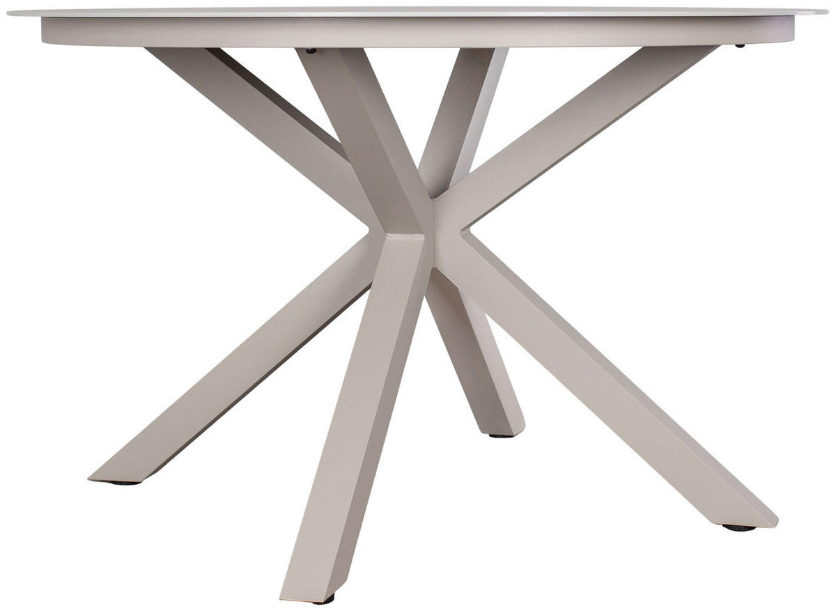 GARTENMÖBELSET Sevilla & Malaga - Beige/Grau, Metall - Mr. Deko