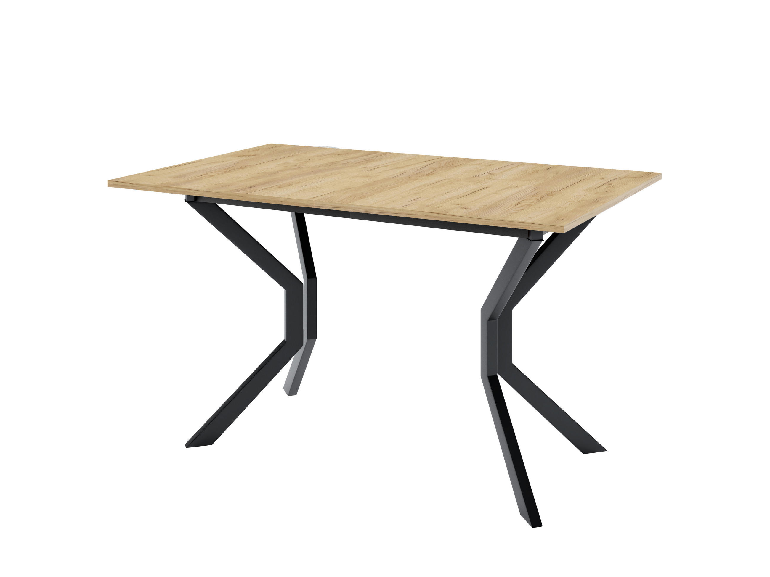 ESSTISCH ENZO M Ausziehbar 125 - 165 / 80 x 77 cm - Goldfarben/Schwarz, Holz (125/80/77cm) - MASSENO