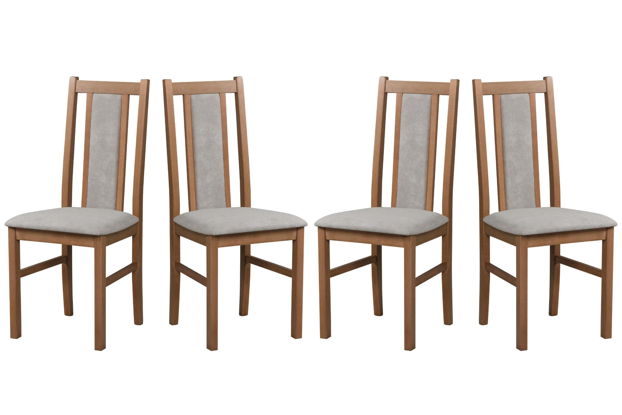 ESSZIMMERSTUHL - Set 4x BOS 14 hell nussbaum, soro 23 - Nussbaumfarben/Cappuccino, Holz (43/83/40cm) - Leaf Design
