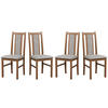 ESSZIMMERSTUHL - Set 4x BOS 14 hell nussbaum, soro 23 - Nussbaumfarben/Cappuccino, Holz (43/83/40cm) - Leaf Design