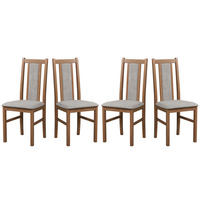 ESSZIMMERSTUHL - Set 4x BOS 14 hell nussbaum, soro 23 - Nussbaumfarben/Cappuccino, Holz (43/83/40cm) - Leaf Design