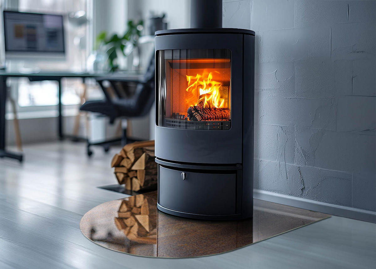 GLASPLATTE für Kamin 80x70 cm - Braun, Glas (80/70/0.4cm) - TULUP