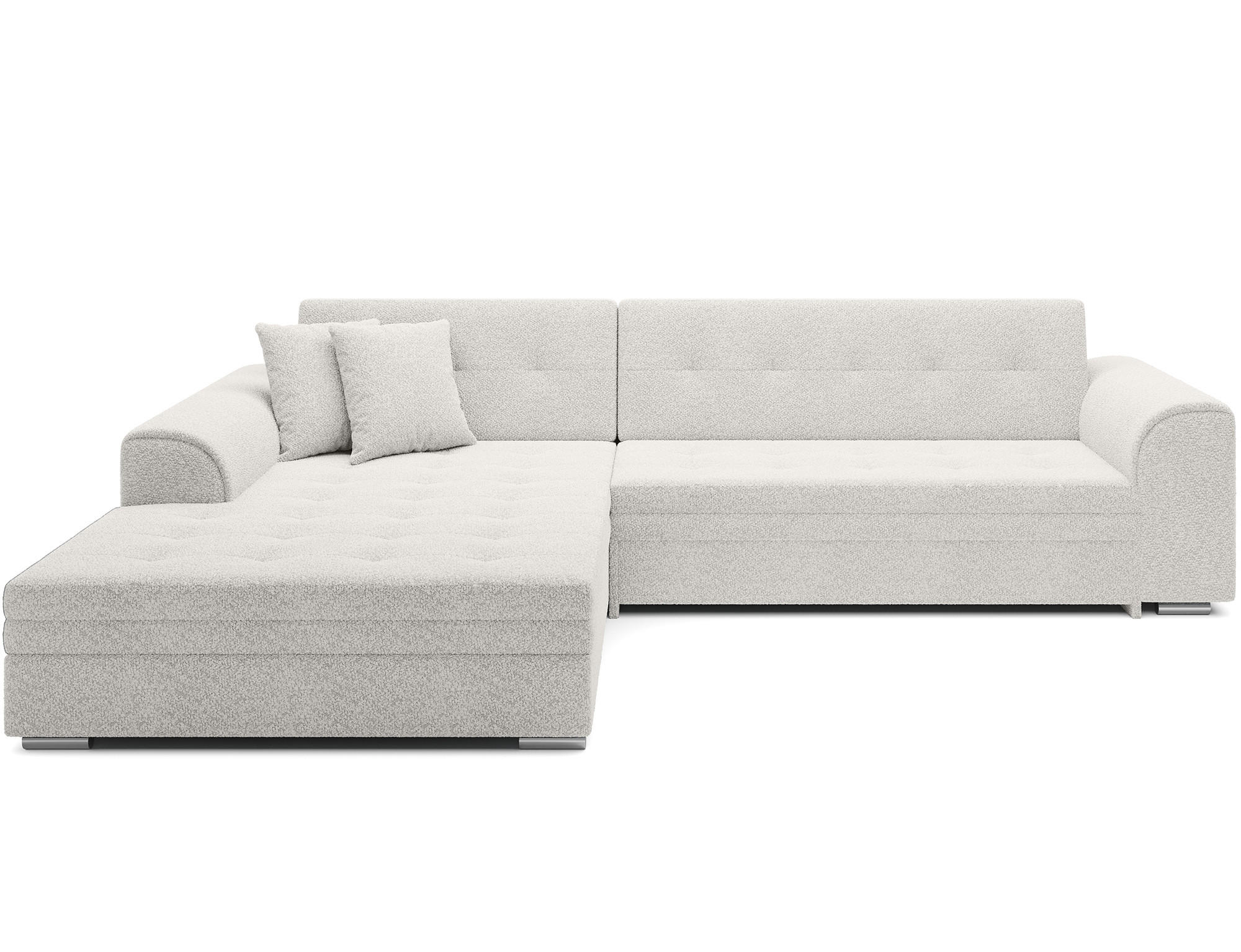ECKSOFA SORENTO mit Schlaffunktion & Delfin-Mechanismus – Wohnlandschaft in L-Form 296 cm - Weiß, Kunststoff (296/78cm) - Wohnideebilder