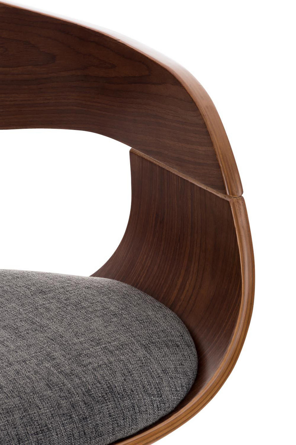 BARHOCKER Stoff walnuss/hellgrau - Walnussfarben/Hellgrau, Textil/Metall (50/88/48cm) - CLP