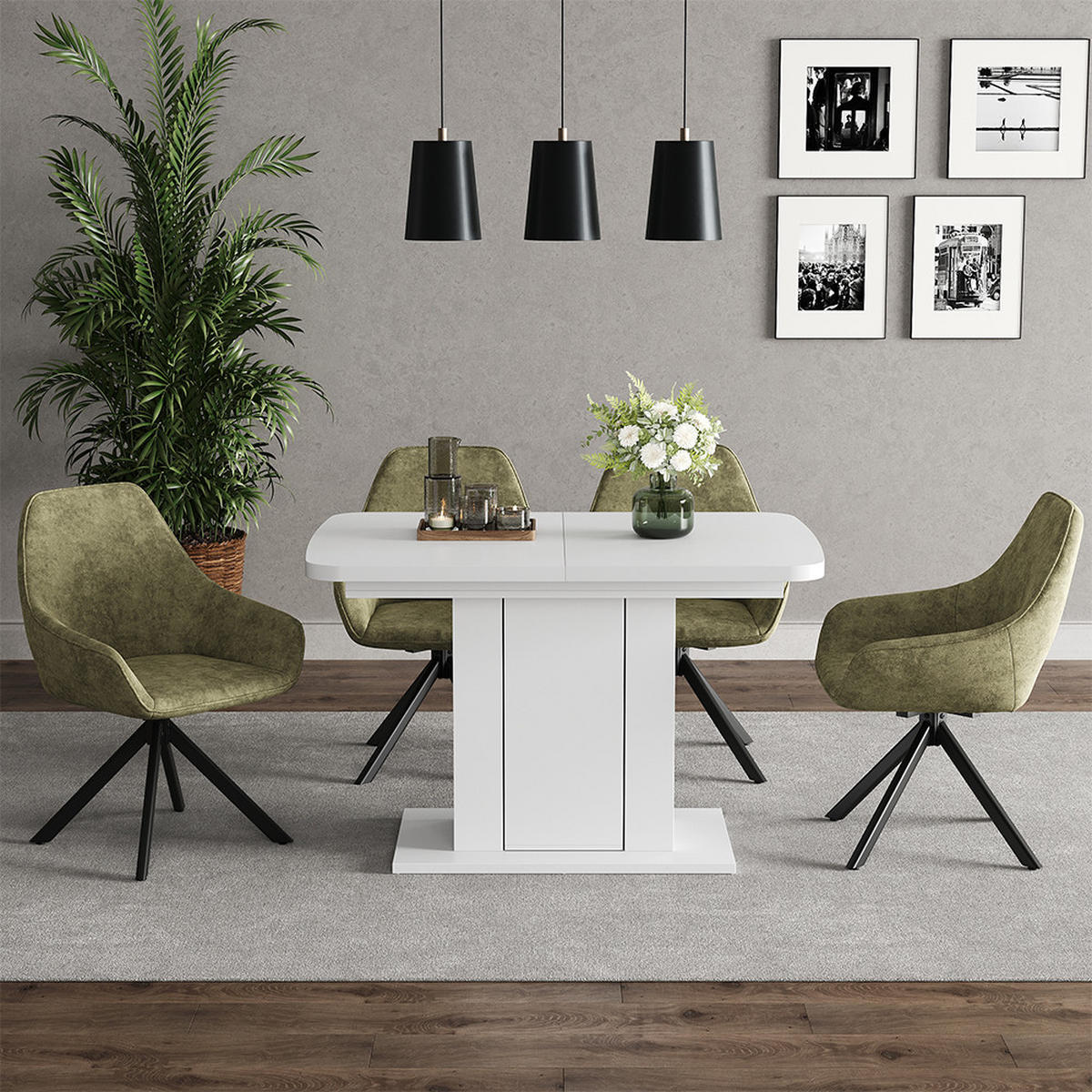 ESSTISCH Fenaro Weiß 120 x 80 cm - Weiß, Holzwerkstoff (80/120/76cm) - Vicco