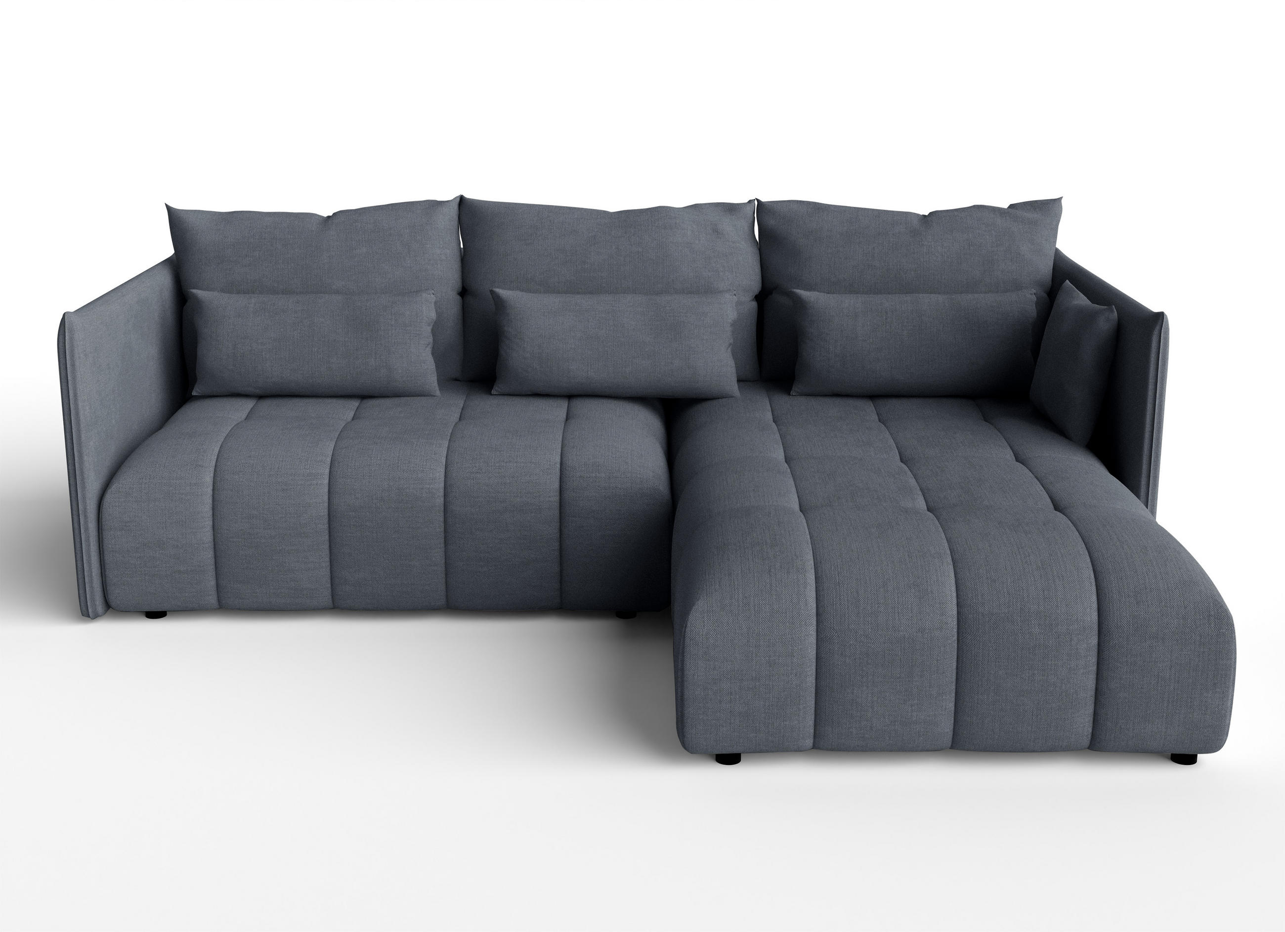 ECKSOFA L Form Cosmova Dunkelgrau 245/182/83 cm mit Schlaffunktion - Dunkelgrau/Schwarz, Kunststoff/Textil (245/182cm) - AX Living
