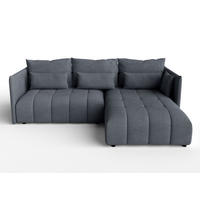 ECKSOFA L Form Cosmova Dunkelgrau 248/180/83 cm mit Schlaffunktion - Dunkelgrau/Schwarz, Kunststoff/Textil (248/180cm) - AX Living