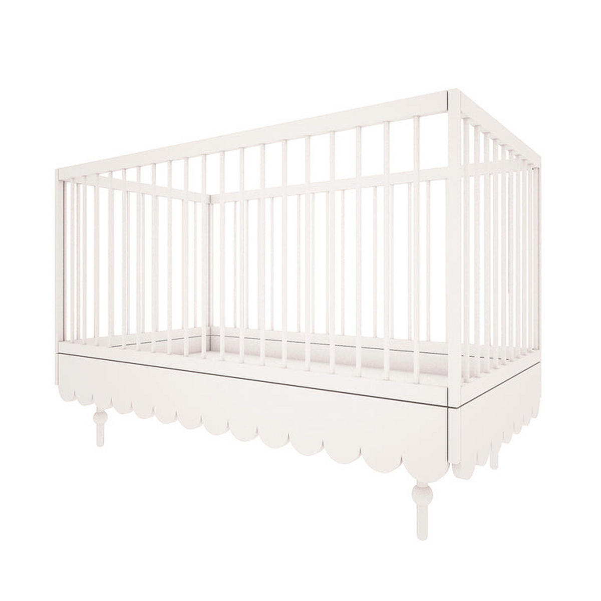 SOBA ZA BEBE 2-dijelniBabushka Bijeli - bijela, drvni materijal (145/99/75cm) - Petits-meubles