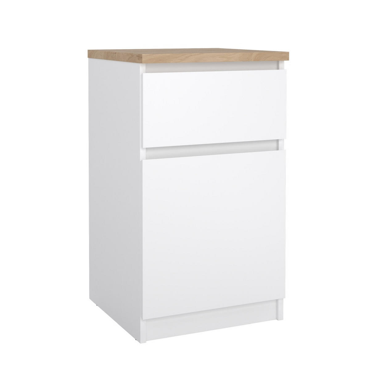 NACHTTISCH, Naia, Nussbaum / Weiß, Holzwerkstoff / Metall, 41 x 40 x 70 cm - Nussbaumfarben, Holzwerkstoff/Metall (41/70/40cm) - ebuy24