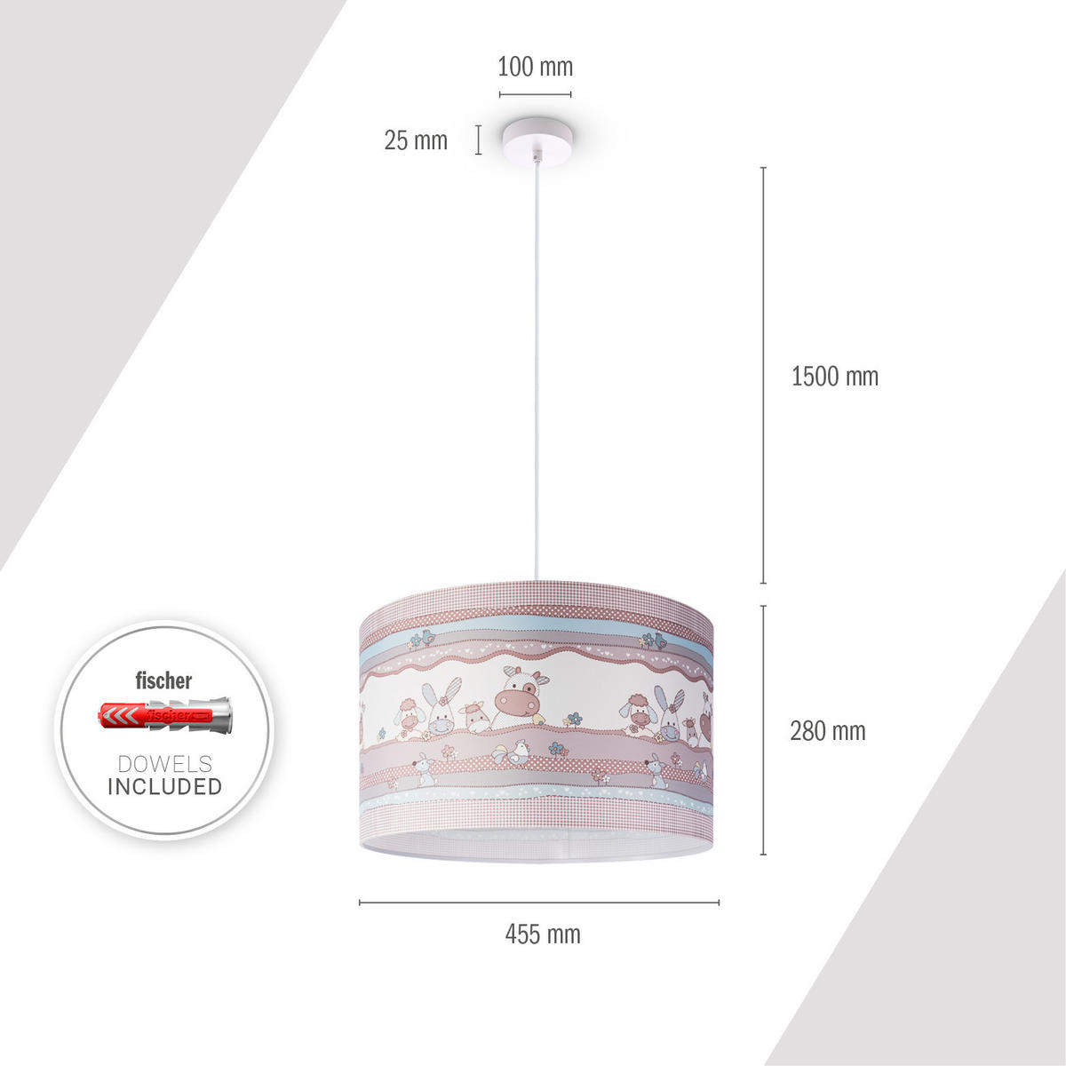 PENDELLEUCHTE Hugo Pd1 Cos 210 - Weiß, Metall (45.5/45.5/27cm) - Paco Home