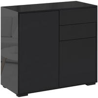 SIDEBOARD 36/79/74 cm schwarz aus Holzwerkstoff mit verstellbarem Regal - Schwarz, Holzwerkstoff (79/74/36cm) - OKWISH