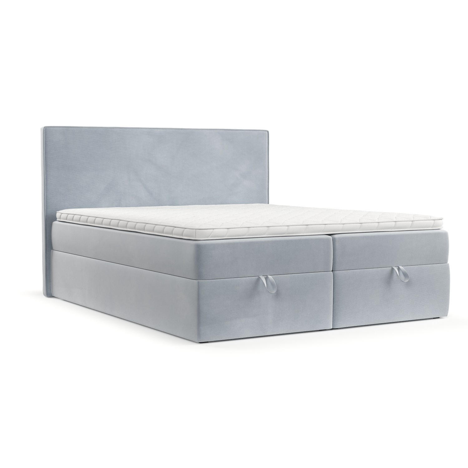 BOXBETT Velma 160/200 cm Hellgrau im Paros Stoff - Hellgrau/Schwarz, Holz/Holzwerkstoff (160/200cm) - AltaBeds