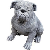 STEINFIGUR Bulldogge Elsa frostsicher Winterfest massiv Steinguss - Grau, Stein (26/37/45cm) - stoneandstyle