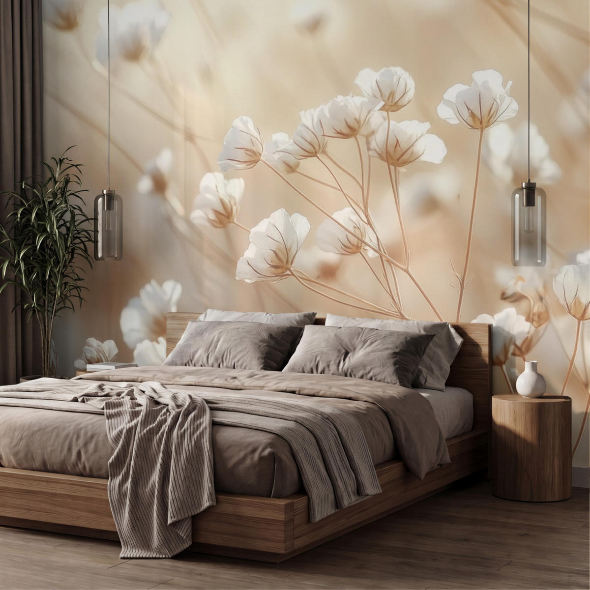 TAPETE - Wild - Blumen - Weiß - 400x240 cm - Creme, Papier (400/240cm) - OnlyWow