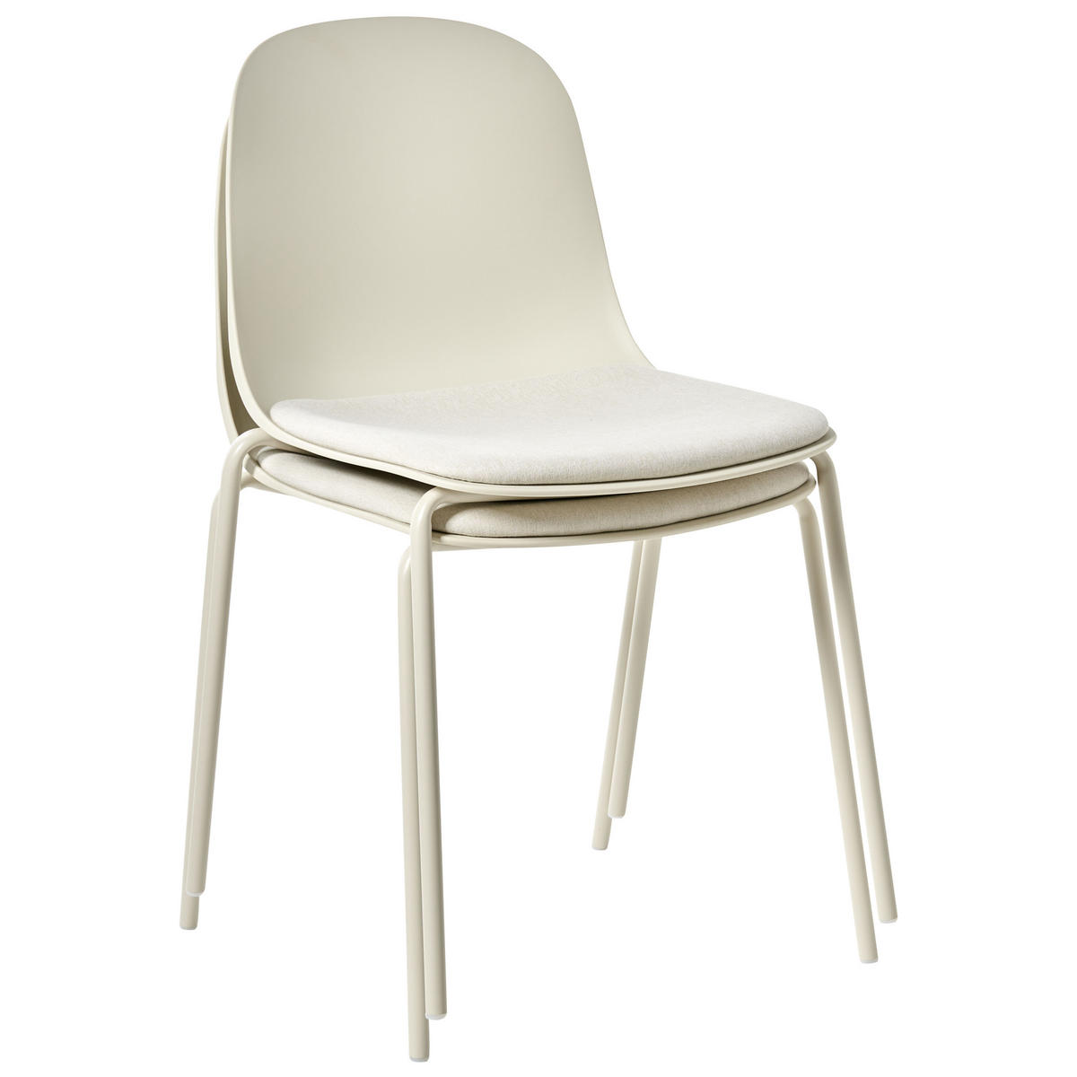 KONFERENZSTUHL 2er-Set Hellbeige Dorr - Beige, Kunststoff (50/85/54cm) - Beliani