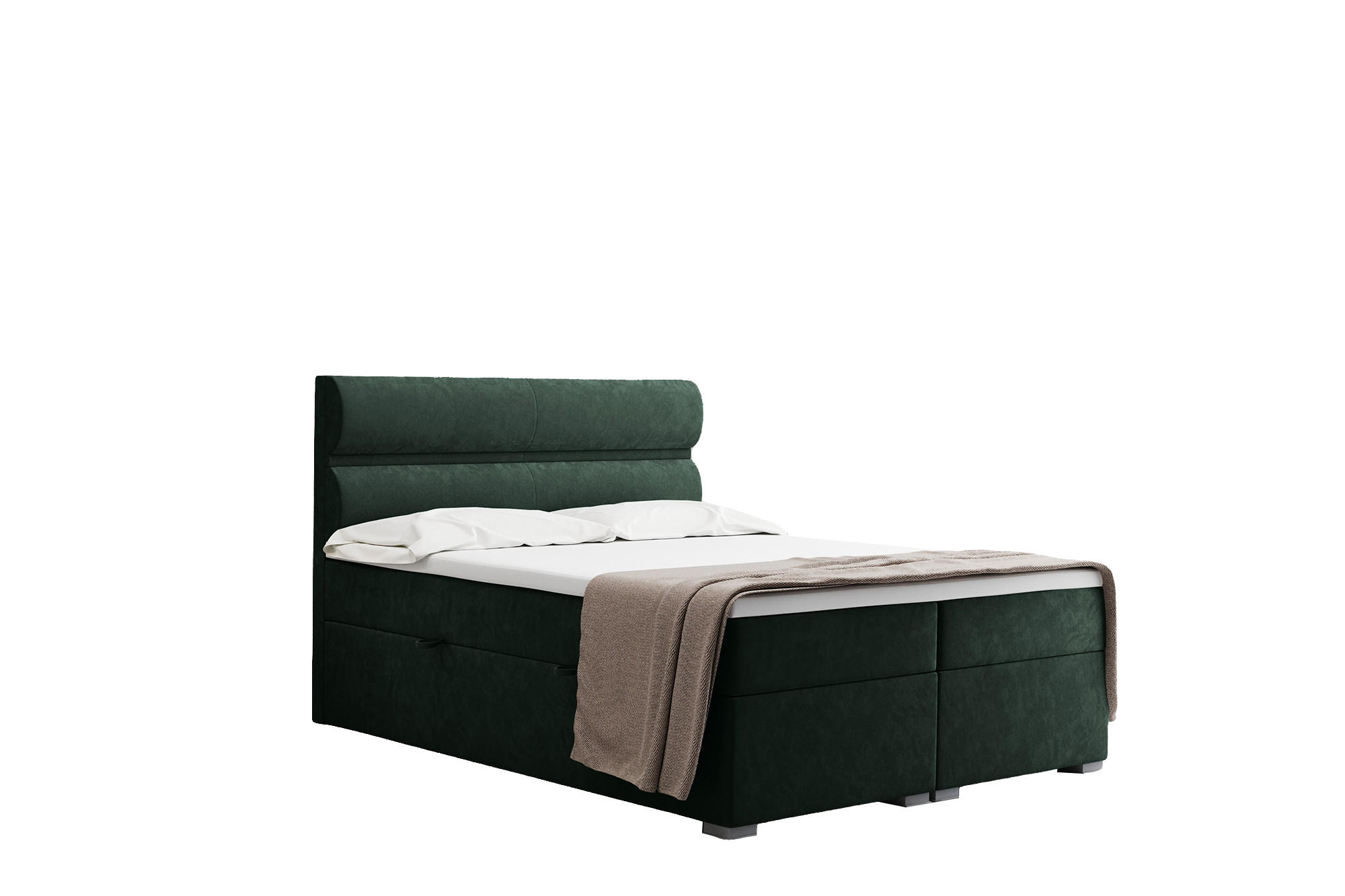 BOXBETT Mit Bettkasten, Matratze Und Topper VERA Stoff Riviera 180x200 cm Grün H3-Bonell - Grün, Holz/Textil (180/200cm) - Kaiser Möbel