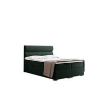 BOXBETT Mit Bettkasten, Matratze Und Topper VERA Stoff Riviera 120x200 cm Grün H3-Bonell - Grün, Holz/Textil (120/200cm) - Kaiser Möbel