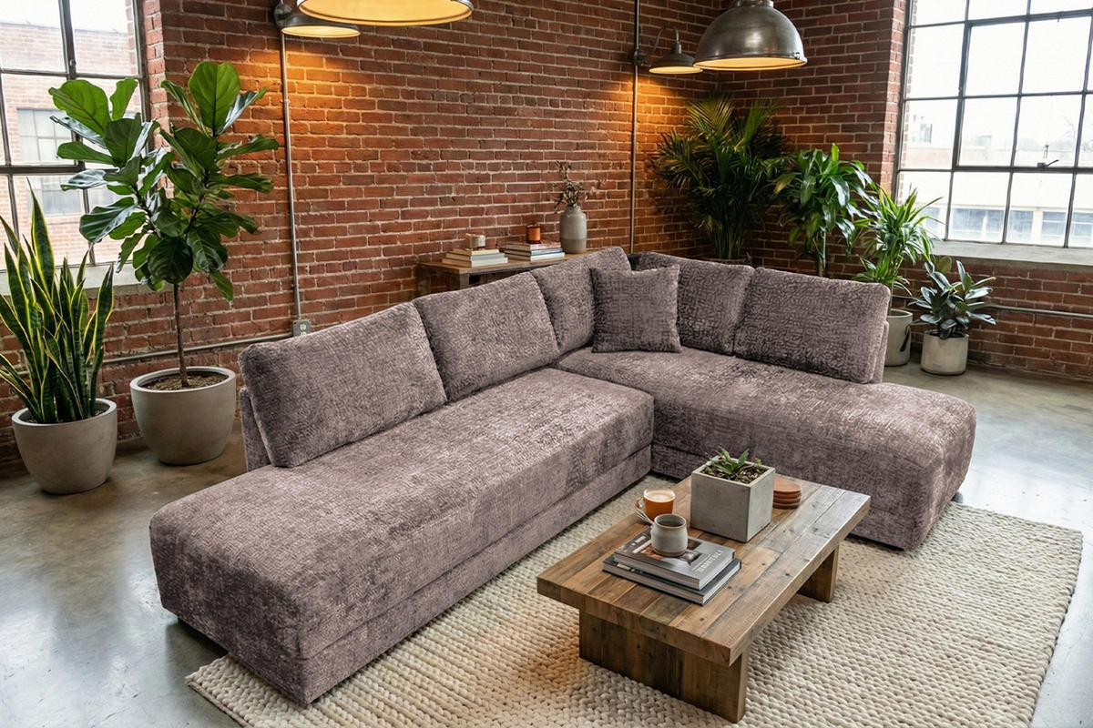 SCHLAFSOFA SADIRA Taupe Flachgewebe - Taupe/Schwarz, Kunststoff/Textil (288/209cm) - KAWOLA