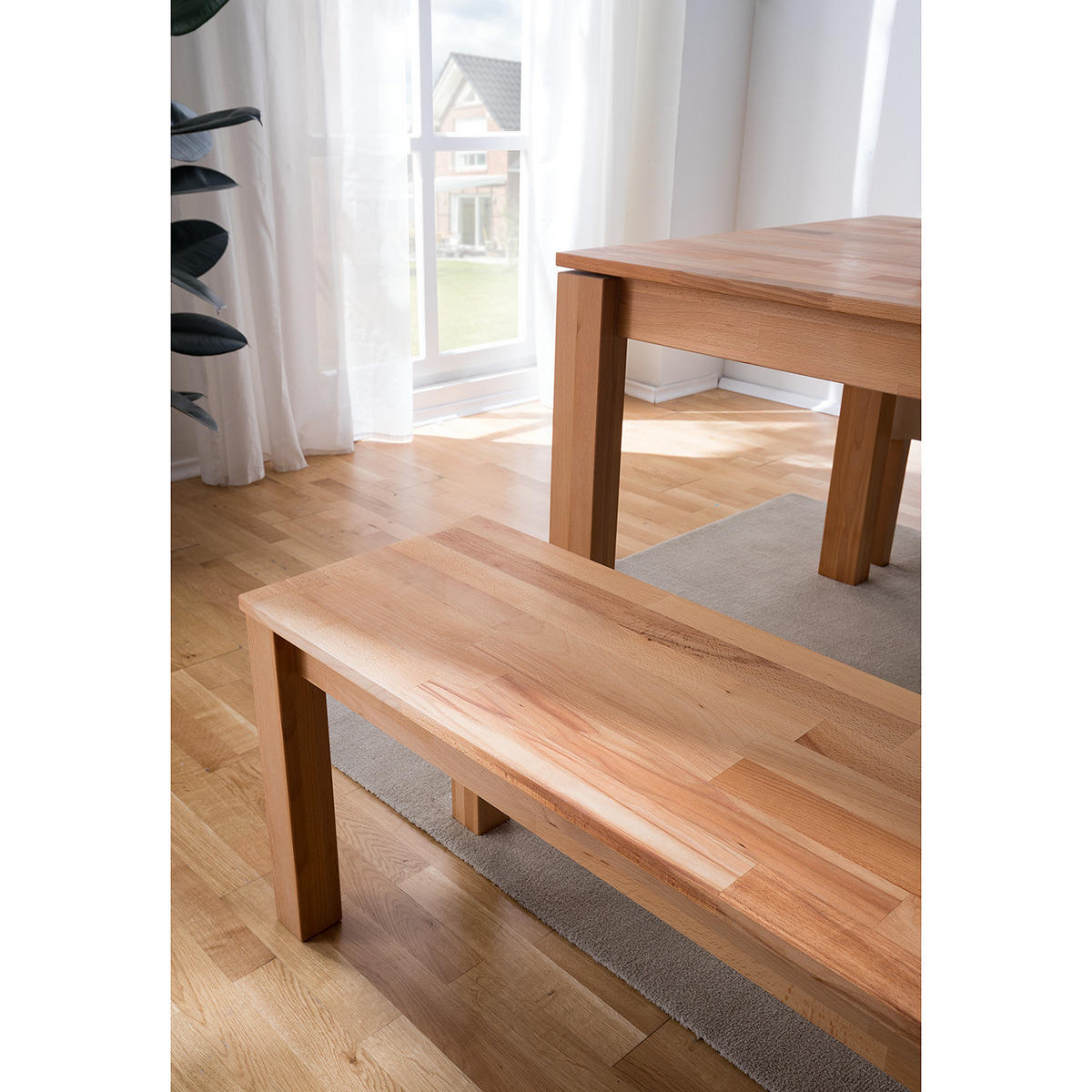 SITZBANK - Buche massiv - Buchefarben, Holz (160/45/35cm) - home24