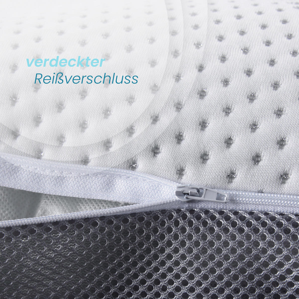 NACKENKISSEN Silver Protect 60x40x10cm - Weiß, Textil (60/40cm) - Bestlivings