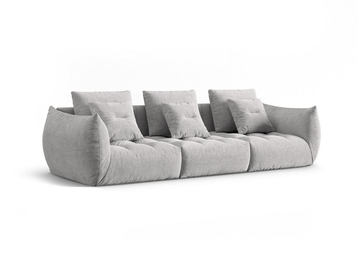 SOFA modular Bloom aus strukturiertem Stoff silber 4 Sitzplätze - Silberfarben, Textil (106/95/332cm) - Micadoni