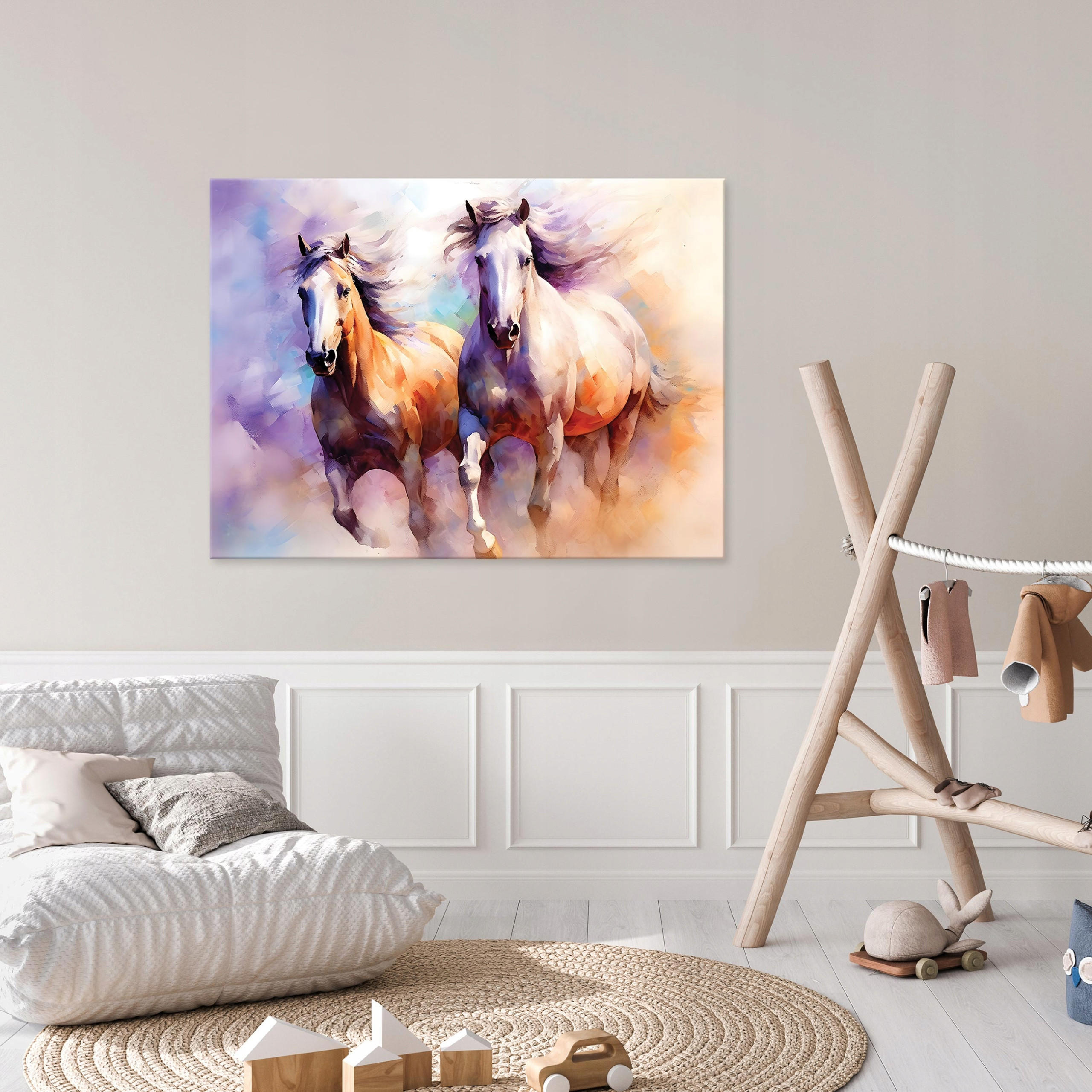 BILDER Pferde Tiere 100x70 - Multicolor, Holzwerkstoff (100/70cm) - Wallarena
