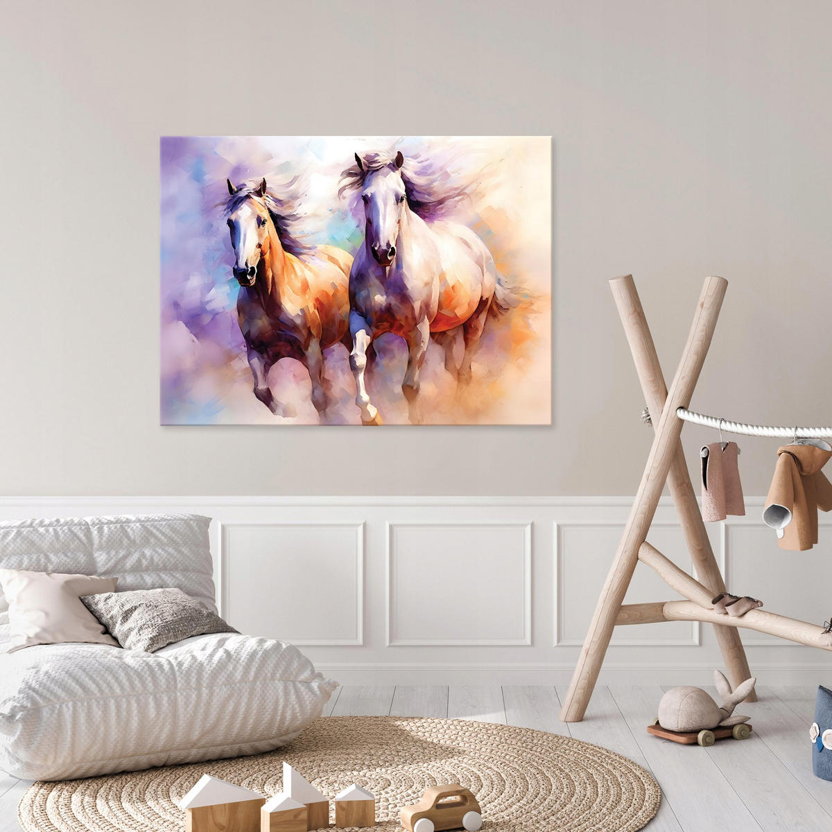 BILDER Pferde Tiere 100x70 - Multicolor, Holzwerkstoff (100/70cm) - Wallarena
