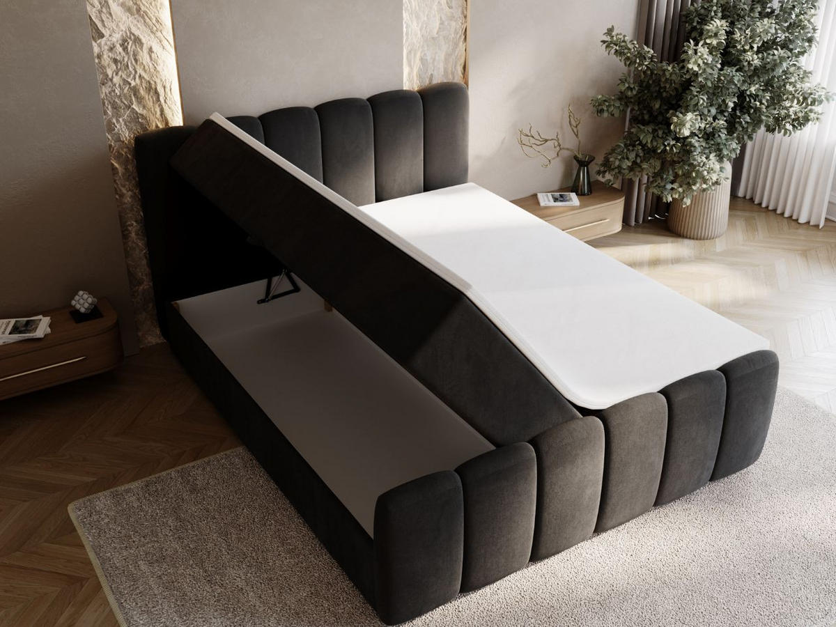 BOXBETT Cloud 160x200 Schwarz - Schwarz, Holz/Textil (160/200cm) - Graingold