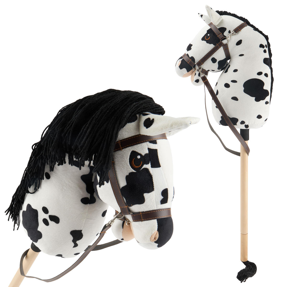 HOBBY-HORSE Schecke - Größe M - Schwarz, Textil (35/79cm) - Bieco Spielwaren