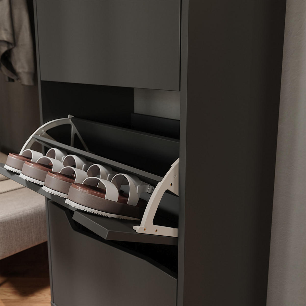 BOTNÍK NA BOTY Marelle Antracit/Artisan - světle šedá/antracitová, kompozitní dřevo (60/129.5/38cm) - Vicco