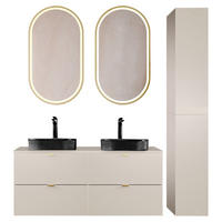 BADMÖBEL-SET 4-TLG. Durango-56 - Beige, Holzwerkstoff (165/200/47cm) - Lomado