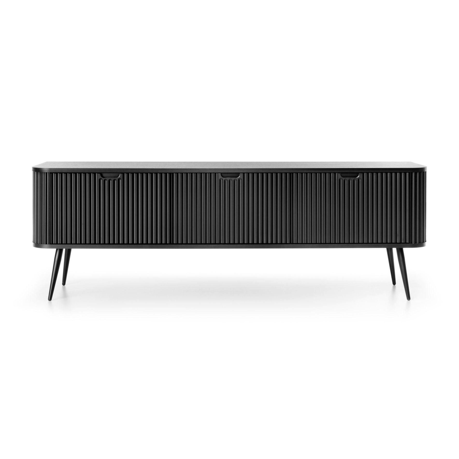 TV stolík Zova čierny 168/56/39 cm - čierna, kov/kompozitné drevo (168/56/39cm) - Selsey