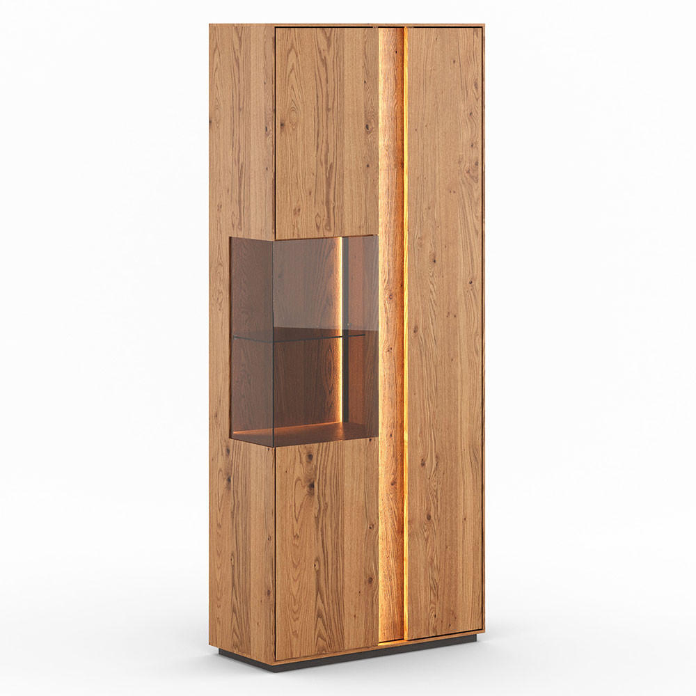 Feldmann-Wohnen Vitrine Wildeiche 84.5x205x37 cm
