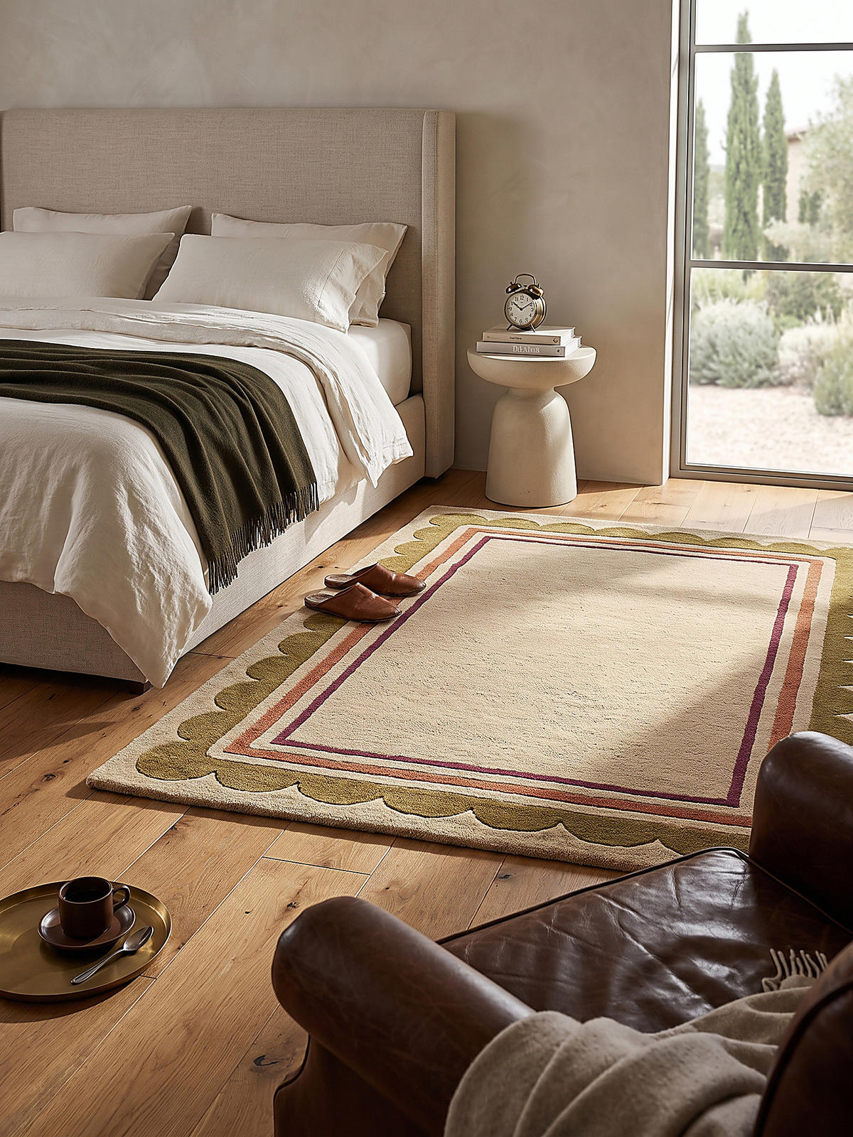 TEPPICH aus Wolle, handgetuftet, WENSUM, in Beige-Multicolor, Scallop-Bordüre, 160 x 230 cm - Beige, Textil (160/230cm) - KADIMA DESIGN